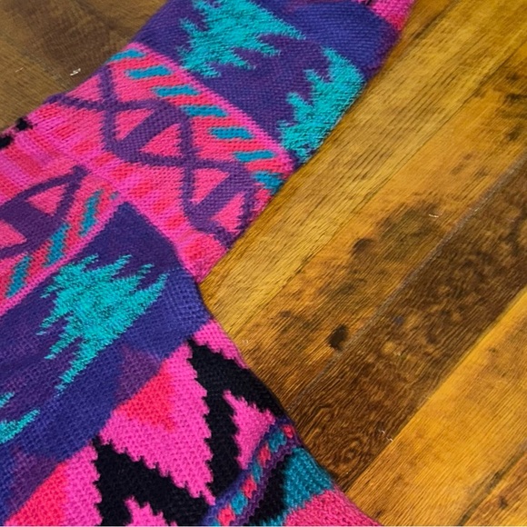 Vintage Pink and Green Patterned Cardigan - Picture 4 of 5